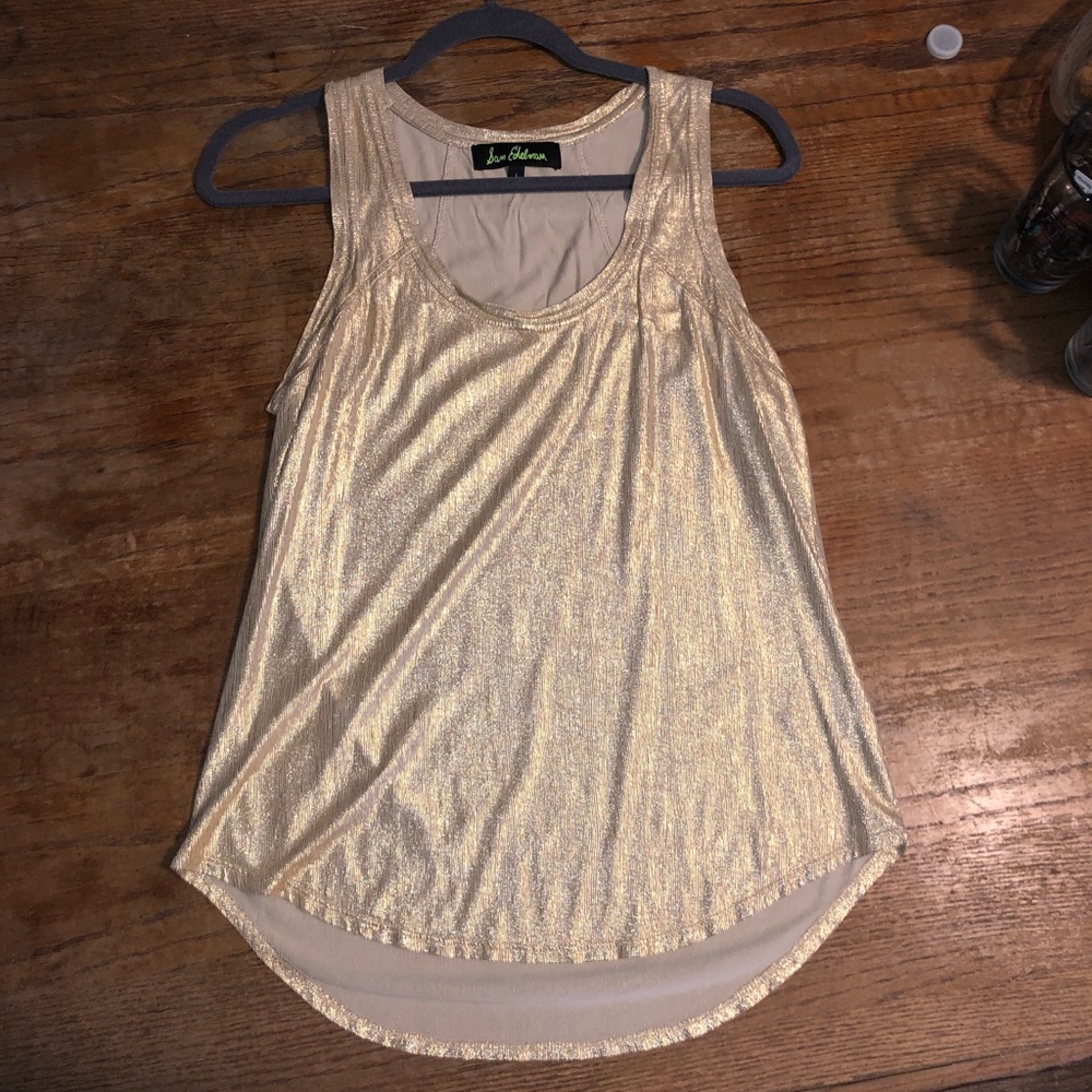 gold tank top but very dressy